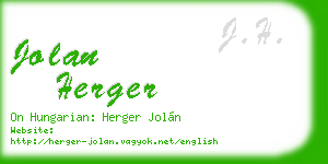 jolan herger business card